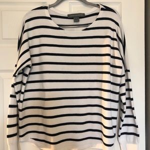 Black and white striped sweater.